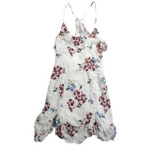 Kendall & Kylie Cottagecore Floral Mini Fit Flare Sundress Tie Back Strappy XS